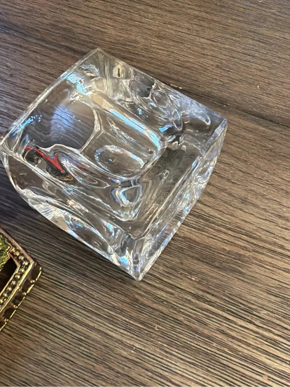 Glass Trinket Box with Enamel Ladybug Lid